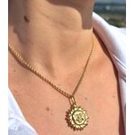 Pingente De Ouro 18k Sol De 27mm