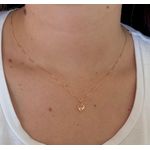 Pingente Ponto De Luz De Ouro 18k Coração Rosa De 6mm
