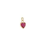 Pingente Ponto De Luz De Ouro 18k Coração Vermelho De 6mm