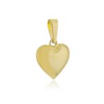 Gargantilha De Ouro 18k Fio De Nylon 40cm Com Pingente Coração Grande