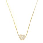 Pingente de Ouro 18k Coração De 8,0mm Com Zircônias Branca