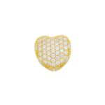 Pingente de Ouro 18k Coração De 8,0mm Com Zircônias Branca