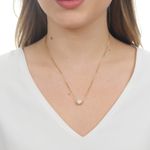 Pingente de Ouro 18k Coração De 8,0mm Com Zircônias Branca