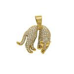 Pingente De Ouro 18k Pantera Zircônias