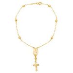 Pulseira De Ouro 18k Terço De Mão Com 17cm