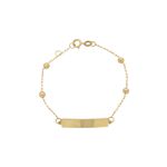 Pulseira Infantil De Ouro 18k Cartie De 13,5cm Com Bolinhas
