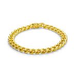 Pulseira De Ouro 18k Groumet De 7,5mm Com 19cm