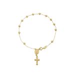 Pulseira De Ouro 18k Terço De Mão Com 20cm