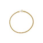 Pulseira De Ouro 18k Corda De 2,3mm Com 19cm