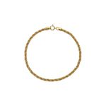 Pulseira De Ouro 18k Corda Tricolor De 3mm Com 17cm