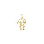 Pingente De Ouro 18k Menino Com Boné De 25mm