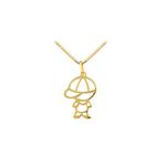 Pingente De Ouro 18k Menino Com Boné De 25mm