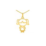 Pingente De Ouro 18k Menina De 25mm