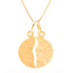 Pingente De Ouro 18k Cara Metade De 15mm