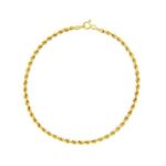 Pulseira De Ouro 18k Corda De 2,5mm Com 19cm
