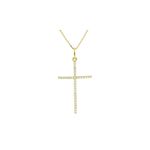 Pingente De Ouro 18k Cruz Com Diamantes 3,9 cm