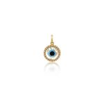 Pingente De Ouro 18k Olho Grego De 8mm Com Zircônias