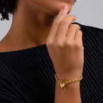 Pulseira De Ouro 18k Elo Português Com Fecho De Coração De 5mm Com 18cm