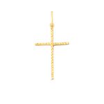 Pingente De Ouro 18k Cruz Dois Ouros Amarelo/Branco