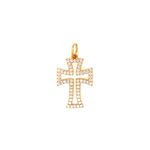 Pingente De Ouro 18k Cruz Com 23mm