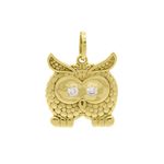 Pingente De Ouro 18k Coruja