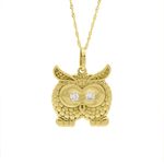 Pingente De Ouro 18k Coruja
