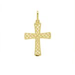 Pingente De Ouro 18k Cruz Diamantada