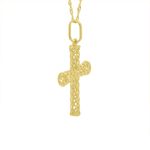 Pingente De Ouro 18k Cruz Diamantada