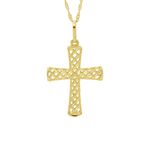 Pingente De Ouro 18k Cruz Diamantada