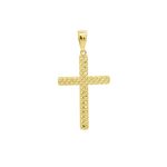 Pingente De Ouro 18k Cruz Diamantada M
