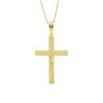 Pingente De Ouro 18k Cruz Diamantada M