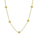 Corrente De Ouro 18k Veneziana Com Bolinhas De 3,0mm Com 90cm
