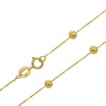 Corrente De Ouro 18k Veneziana Com Bolinhas De 3,0mm Com 90cm