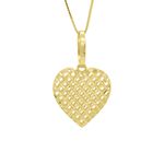 Pingente De Ouro 18k Coração Diamantada M