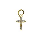 Pingente De Ouro 18k Cruz Com Zircônias Navete