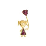 Pingente De Ouro 18k Menina Balão de Coração