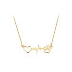 Corrente De Ouro 18k Veneziana Com 45cm Coração e Patinha