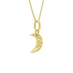 Pingente De Ouro 18k Lua Diamantada P