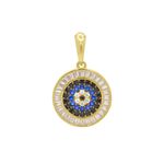 Pingente De Ouro 18k Olho Grego Floral