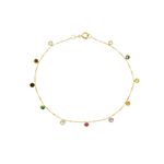 Pulseira De Ouro 18k Arco-Íris Com 19cm