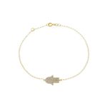 Pulseira De Ouro 18k Elo português Mão de Fátima De 0,7mm Com 18cm