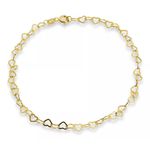 Pulseira Infantil De Ouro 18k Mini Love De 0,8mm Com 15cm