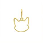Pingente De Ouro 18k Face Gatinho Vazado