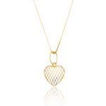 Pingente De Ouro 18k Coração Grade