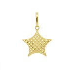 Pingente De Ouro 18k Estrela Diamantada M