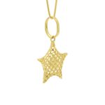 Pingente De Ouro 18k Estrela Diamantada M
