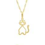 Pingente De Ouro 18k Gato Vazado
