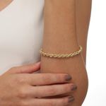 Pulseira De Ouro 18k Corda De 4,2mm Com 19cm