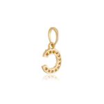 Pingente de Ouro 18k Letra C Com Zircônias 