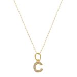 Pingente de Ouro 18k Letra C Com Zircônias 